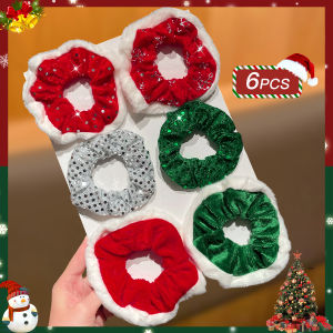 6pcs Fashionable Cute Christmas Hair Accessories for Women Party Role Play Hair Bands Gifts
