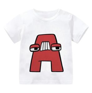 Bandai | Summer Casual Alphabet Lore T-Shirt for Kids Short-Sleeved Cartoon Anime Game Series Print Boys Clothing
