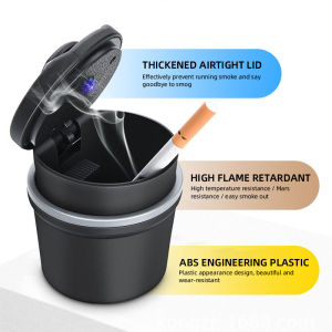 Ashtray 1 ชิ้นรถถังขยะเหรียญขนาดทั่วไปถ้วยไฟแสดงสถานะอัตโนมัติ