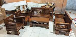 (WAJIB BACA DESKRIPSI) KURSI TAMU MINIMALIS JARIJARI KAYU JATI FINISHING SOFA MEJA KOPI DEKORASI RUANG INTERIOR TATANING FIRNITURES JEPARA