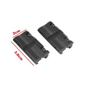 2Pcs 11mm to 20mm Weaver Picatinny Rail Adapter Scope Mount Base Converter 9.5mm-10mm Dovetail Rail