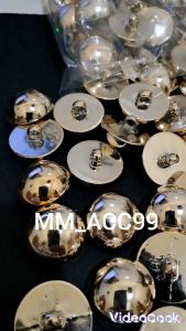 12 PCS KANCING JAMUR POLOS TIMBUL GOLD 22 MM / 22 CM