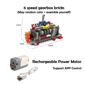 6 Speed Gearbox Engine Manual Transmission Model Motor MOC Building Blocks Assembled Puzzle Toys Bricks Compatible With Legoeds