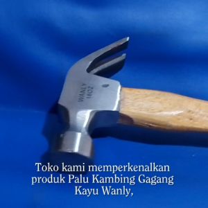 Palu Kambing Gagang Kayu WANLY / Palu Cakar Gg.kayu / Claw Hammer Gagang kayu WANLY