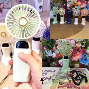 Quạt Cầm Tay Phiên Bản Cải Tiến 5 Cấp Độ Gió Siêu Mát Quạt Liên Tục 12 Tiếng Hiển Thị Dung Lượng Pin Có Dây Đeo