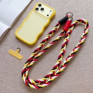 Wavy Case For iPhone 17 Pro Max 18 16 15 14 13 12 11 Fashion Braided Crossbody Cord Lanyard Strap Shockproof Travel Matte Cover