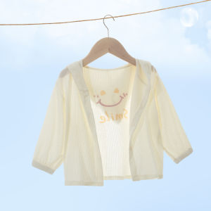 Lightweight Summer Hat-On Long Sleeve Baby Coat for Boys And Girls Cool Feeling Sun Protection Clothes Small Shoulder Shawl