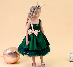 Elegant Toddler Girl Red Christmas Princess Dress Kids Tulle Big Bow Clothes Fancy Girl Birthday Tutu Party Suspender Dresses Formal Evening Prom Gown Slip Dress for 3 4 5 6 7 8 9 10 Year Old