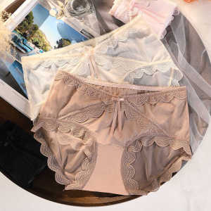 Quần Lót Ren Cỡ Lớn Cho Nữ Quần Lót Cotton Nguyên Chất Cạp Vừa Dài Đến Giữa Mông Gợi Cảm Cho Bé Gái Quần Lót Ngắn Mùa Hè 2024
