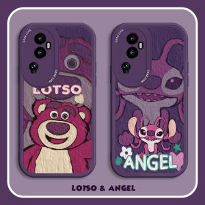 Cute Cartoon Strawberry Bear Silicone Phone Case for OPPO Reno15 pro Full Cover Lens Protection Curved Screen Men Women Creative Protective Shell