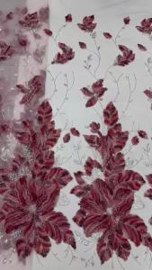 Luxury African Beaded Sequins Pearl Lace French Tulle Fabric High Quality Nigerian Design for Party Dress Sewing 2026