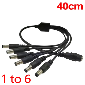 DC 5.5×2.1mm 1 to 2/3/4/5/6/8 Power Cord Flame-Retardant PVC Material for LED Strips CCTV TV Boxes Hard Drives Game Consoles.