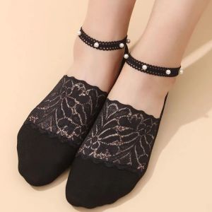 4 pairs of summer boat socks short socks womens lace transparent socks dance socks fashionable and trendy womens socks