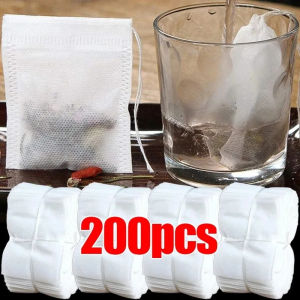 MORLY 50Pcs Disposable Tea Bags: Drawstring Non-woven Fabric Infusers