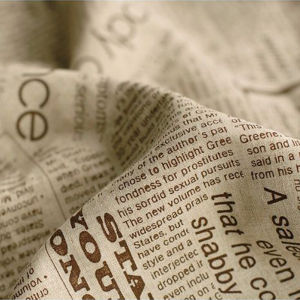 Handmade DIY Newspaper Pattern Linen Fabric from Korea Japan for Sofa Curtains Pillow Home Decoration Sponge Pad Material