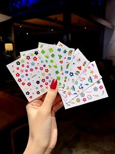 Hyuna Style Small Flower Nail Stickers Hyuna Same Style Manicure Decals Adhesive Nail Stickers Summer Fresh Manicure Accessories