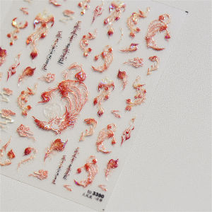 1 Miếng Dán Trang Trí Móng Tay 5D Laser Lấp Lánh Nhật Bản Màu Xanh Lá Xanh Dương Chim Công Đỏ Phượng Hoàng Cao Cấp Trang Trí Móng Tay DIY Phụ Kiện Móng Tay Acrylic