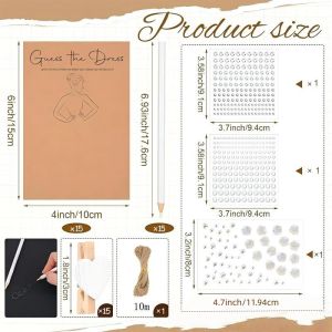 Guess The Dress Bridal Shower Games for Guests Include Cards and Pencils Fun Wedding Decorations Party Ideas Supplies