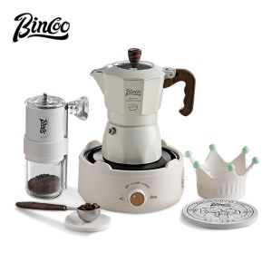 BINCOO Moka Pot Double-valve Household Small Coffee Pot Espresso Machine Set Coffee Utensils 2Cups
