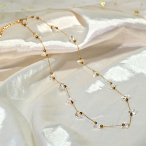 Irregular Natural Stone Chain Necklace for Women Handmade Stainless Steel Tarnish Free Choker Necklace Femme Jewelry Accessories