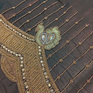 Aari works saree blouse material