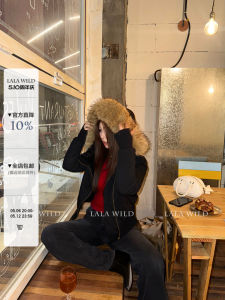 Wildly Spicy Winter Short Jacket Thickened Fleece Lined Hooded American Style Coat for Women Streetwear Autumn Winter Outerwear