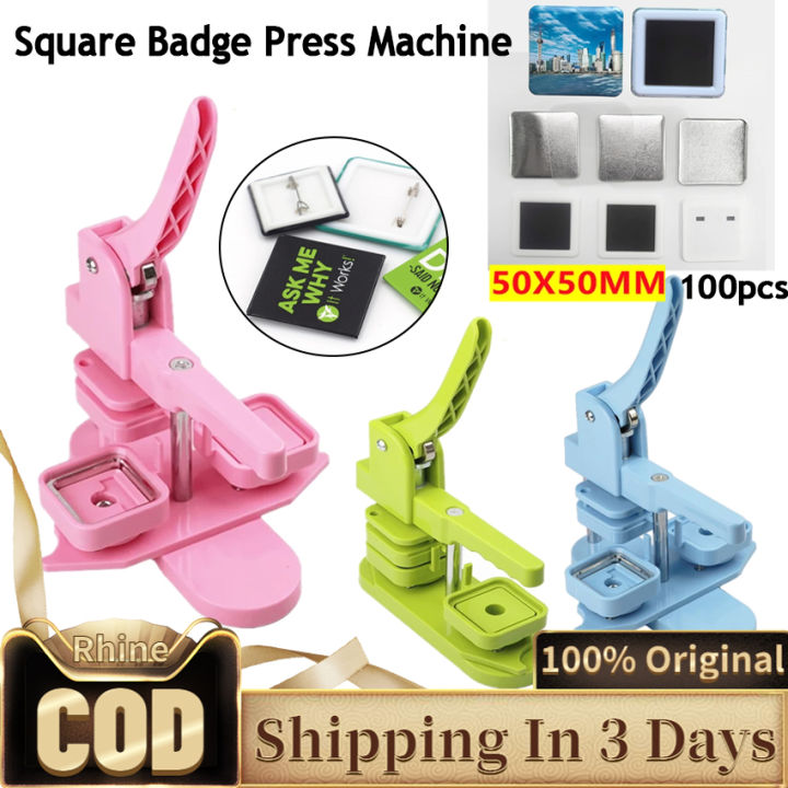 [Local Delivery+Ready Stock] Button Maker Machine,50mm Square Badge ...