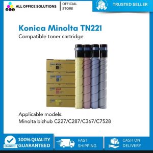 AOS COMPATIBLE KONICA MINOLTA TN221 TONER CARTRIDGE FOR C227 C287 C367 C7528 MODELS