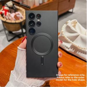 Liquid Metal Paint Magnetic Soft plus Phone Case with Lens Film for Samsung S25/Edge S24 Ultrazine Flip6 7 S23/S22/S21/A56/Xcover5/ZFlip3 Protection