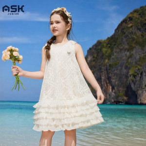Ask Junior | Breathable Spliced Mesh Dress for Girls