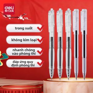 deli | Metal-free Clear Fast-drying Exam Pen 0.5mm