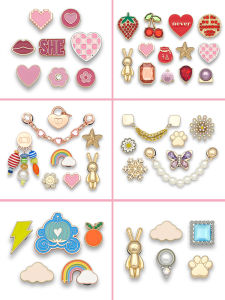 Removable Metal Shoe Buckle Accessory Diamond Decorative Hole Shoe Flower DIY Creative Crcos Shoe Accessories