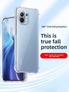 Henyou | Transparent Protective Case For Xiaomi 11 Series Phones Shockproof Four Corner Airbag Design Suitable For Youth Edition Men Women