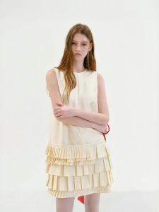 Fano | Đầm A-Line Cổ Tròn Tay Lửng Chất Liệu Tencel