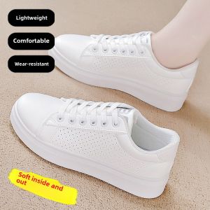 Hidden Heel White Shoes Womens 2024 New Arrival Summer Breathable Easiest for Match One Pedal Loafer Womens Sports Wedge Shoes