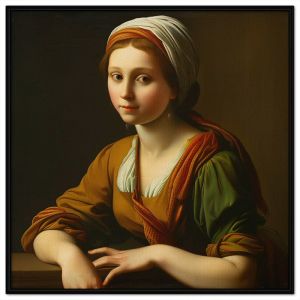 Tranh treo tường tranh dán tường chân dung cô gái đẹp cổ điển Châu Âu sơn dầu in canvas. CGI - 381