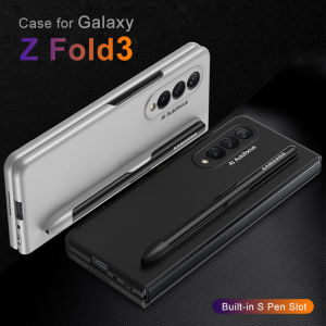 S Pen Holder Z Fold 6 Hard PC Case Cover Ultra Slim Matte Anti-Fingerprint Samsung Galaxy Z Fold6 Casing Camera Protection Anti-Drop Durable Plastic Phone Case with Raised Bezel