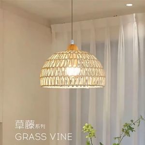 Pendant Light Handwoven Hemp Rope Chandelier Bohemian Rattan Drop Light Japanese Style Hanging Light Home Decor Bedroom Living Room Balcony Restaurant Bar Dinning Room Kitchen Corridor Aisle