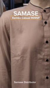 SAMASE Kemko Casual R095P Kemeja Koko Pakaian Muslim Pria Dewasa Lengan Panjang Terbaru