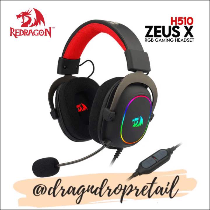 Red Dragon Zeus Gaming Headset Redragon Zeus X H510-RGB Wired