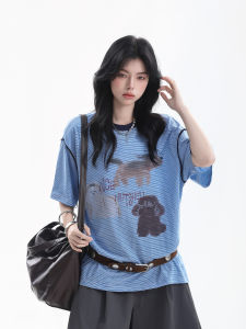 zuocisankon | Retro Striped Loose Oversized T-Shirt