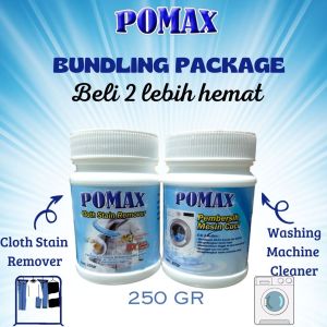 POMAX Pembersih Noda Pakaian 250gr + pembersih mesin cuci 250 gr / jamur kain / noda membandel /noda baju / washing machine cleaner/ cloth stain remover