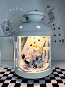 Alice in Wonderland Skullpanda Candlestick DIY Birthday Gift Props Materials Metal Static ACG Theme Collectible Toys