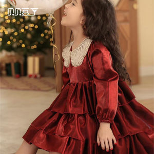 ชุดเดรสฤดูใบไม้ร่วง/ฤดูหนาวสำหรับเด็กผู้หญิง ชุดเจ้าหญิงสีแดง ชุดเดรสเด็ก ชุดเด็ก ชุดปีใหม่ ชุดเด็ก ชุดเยาวชน ชุดเด็ก ชุดเจ้าหญิง