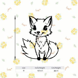 CIFbuy | CIFBUY Metal Wall Art Cute Fox Sculpture Kawaii Animal Home Decor Kids Bedroom Living Room Gift
