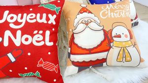 【BUY 2 TAKE 2】4PCS 18*18 inch Christmas Pillowcase Home Decoration Cotton Throw Pillowcase Christmas Decoration Pillow Case Flat Print Christmas Decor Cushion Cover Xmas Pillowcases for Sofa Free Shipping Sale