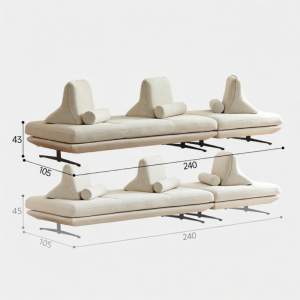 SHENGNIWEIER | Ghế Sofa Thiết Kế Minimalist cho Không gian Nhỏ Không Tay vịn Đường thẳng Toàn bộ có thể Tháo rời Vải Linen Cotton