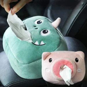Cute Cartoon Car Tissue Box Plush Shape Napkin Storage Holder Car Decorative Accessories