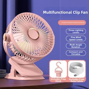 Lighted Clip Fan USB Charging Desk