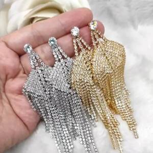 ต่างหูแป้น ต่างหูระย้า คริสตัล ขนาดใหญ่ มี2สี ตุ้มหู เครื่องประดับแฟชั่น ER0401 ER0402 ValueJewelry